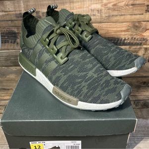 Adidas Men’s NMD R1 Primeknit Shoes CQ2445 Dark Green Camo sz 11 11.5 12 13